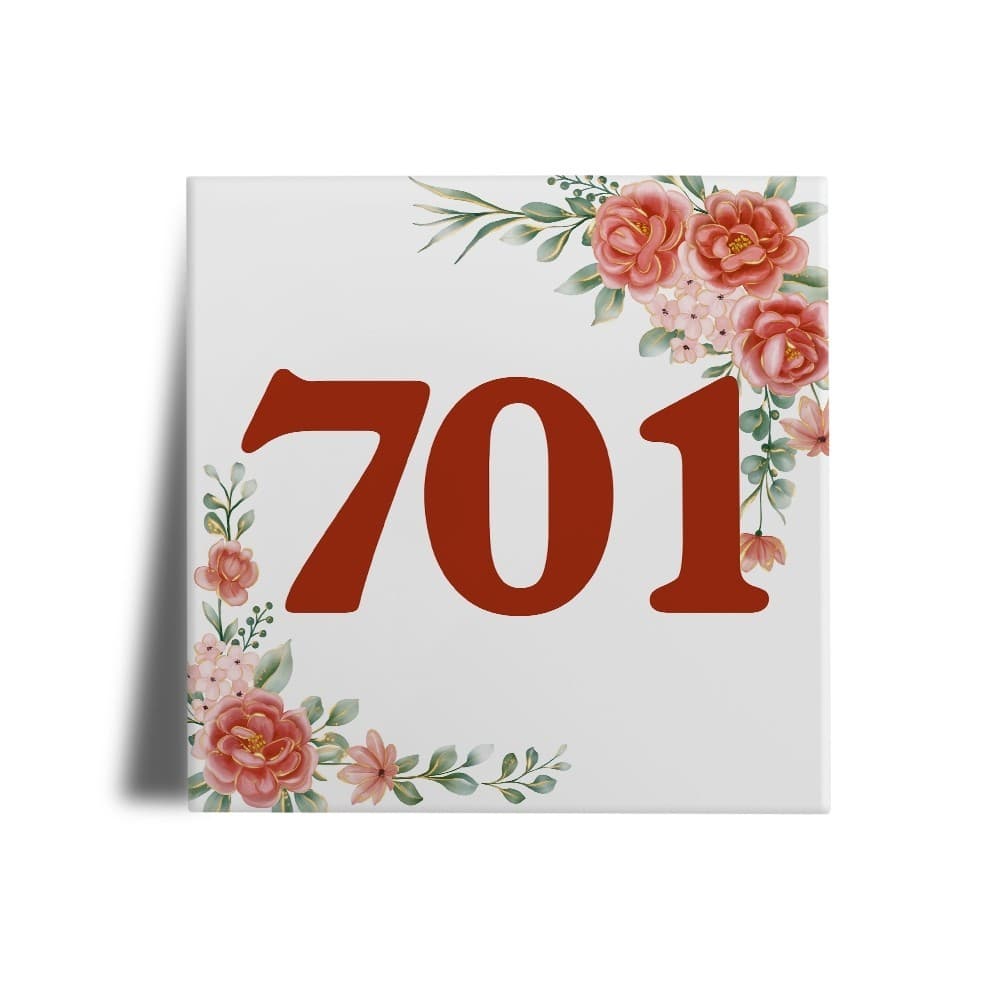 Azulejo Personalizado Número Residencial Floral