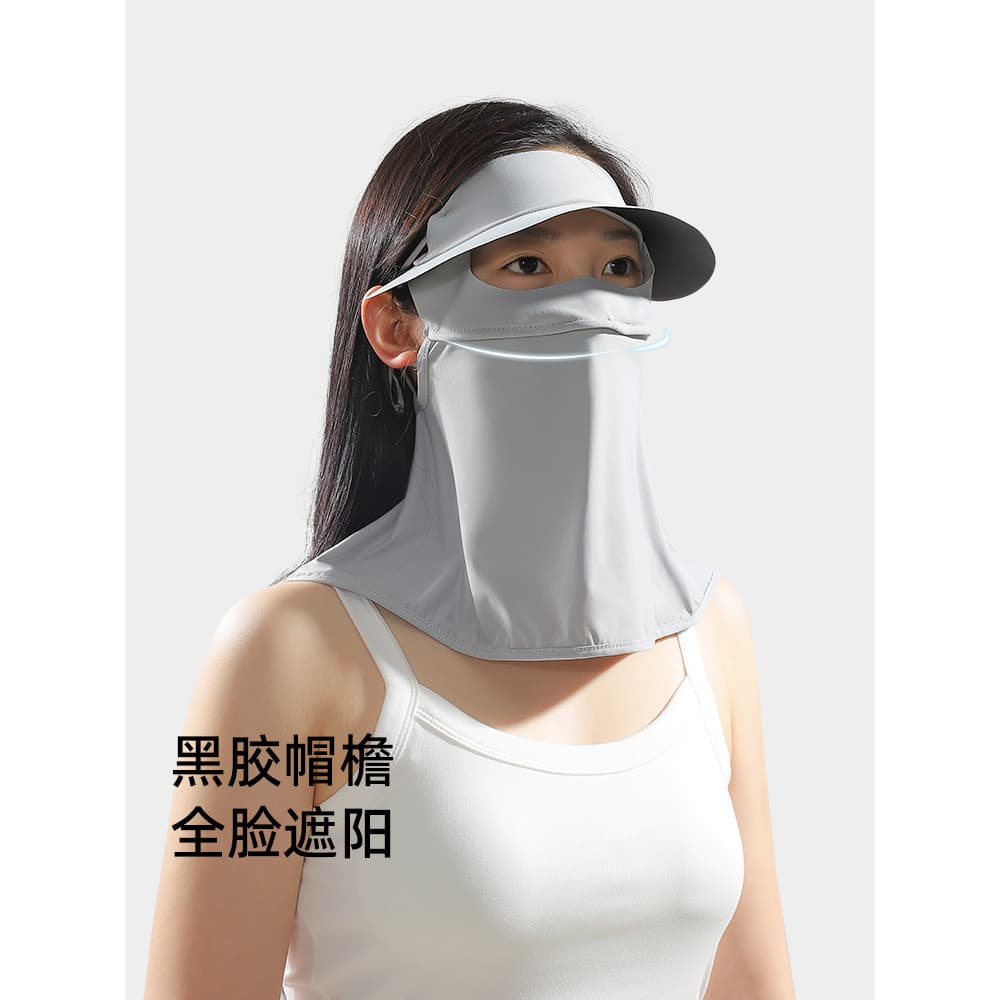 Máscara protetora solar de borda de vinil feminino verão pára-sol Anti-ultravioleta 3D suporte rosto Gini gelo seda pesc