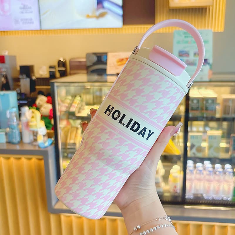 316 copo térmico de aço inoxidável feminino de alto valor copo de palha de grande capacidade portátil de alta qualidade