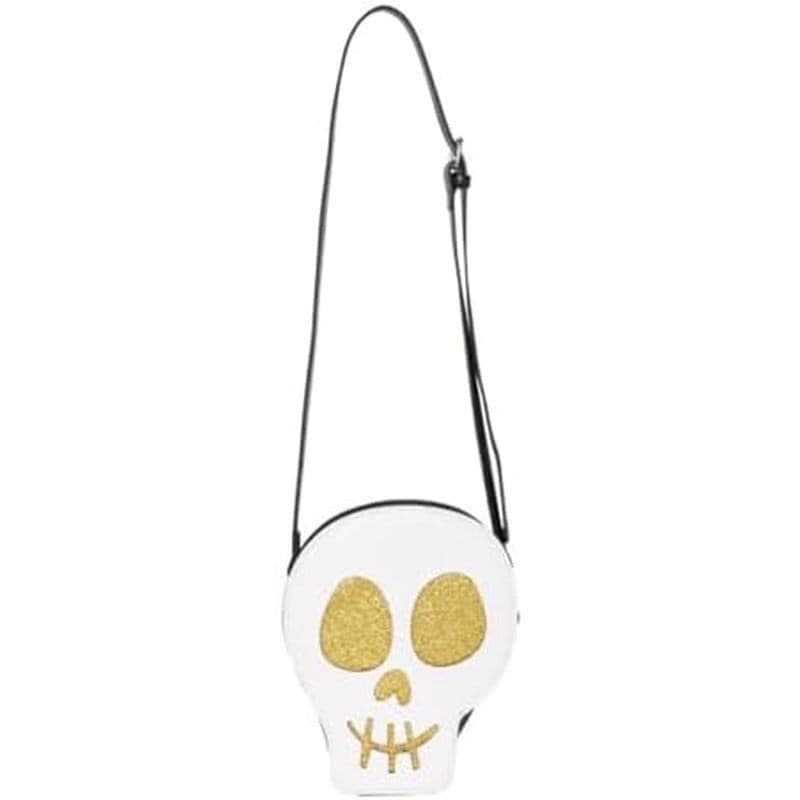 Bolsa Crossbody Feminina Em Forma De Caveira , De Esqueleto De Halloween Com Olhos Brilhantes Ombro De Couro PU Punk