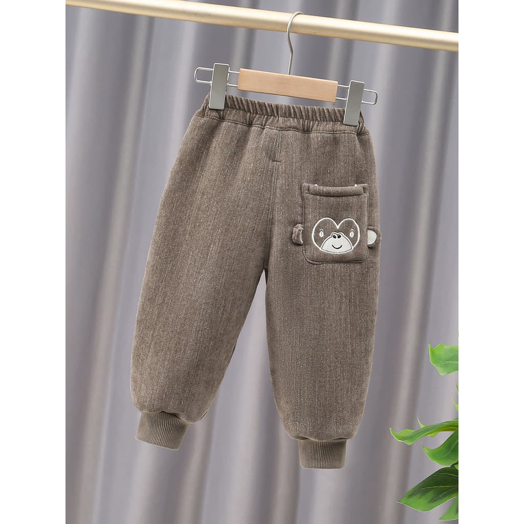 Meninos velo-calças de lã inverno cordeiro velo meninas crianças outono inverno bebê uma peça inverno calças de algodão