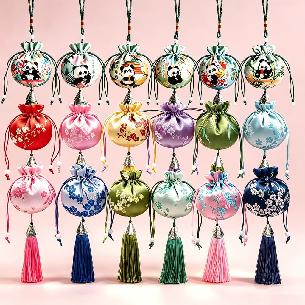 Presente Do Meio Outono Estilo Chinês Jacquard Fragrância Saquinho Bolsa Com Cordão E Borla Longa Hanfu Pingente Corresp
