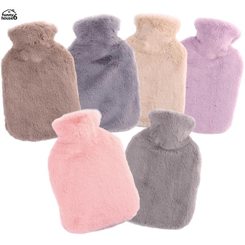 FUN 2L Saco De Água Quente Caso Protetor Inverno Removível Capa De Pelúcia À Prova De Frio Pele Do Falso Velo Preservaçã