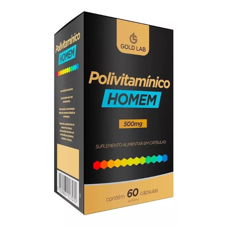 Polivitaminico Homem A-Z 500mg 60 Capsulas - Gold Lab