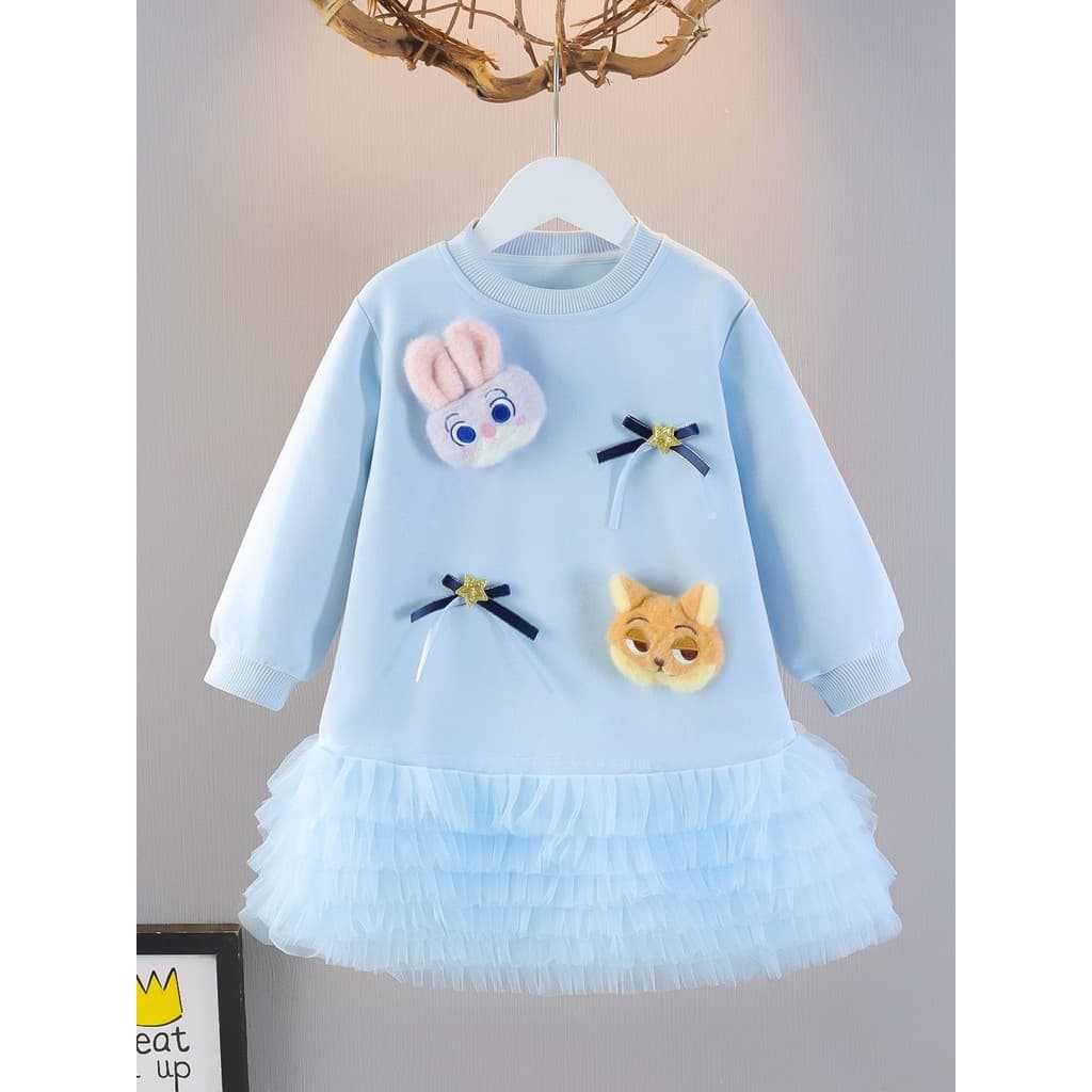 Meninas roupas de primavera 2026 novo estilo vestido crianças estilo ocidental boneca vestido de princesa bebê manga com