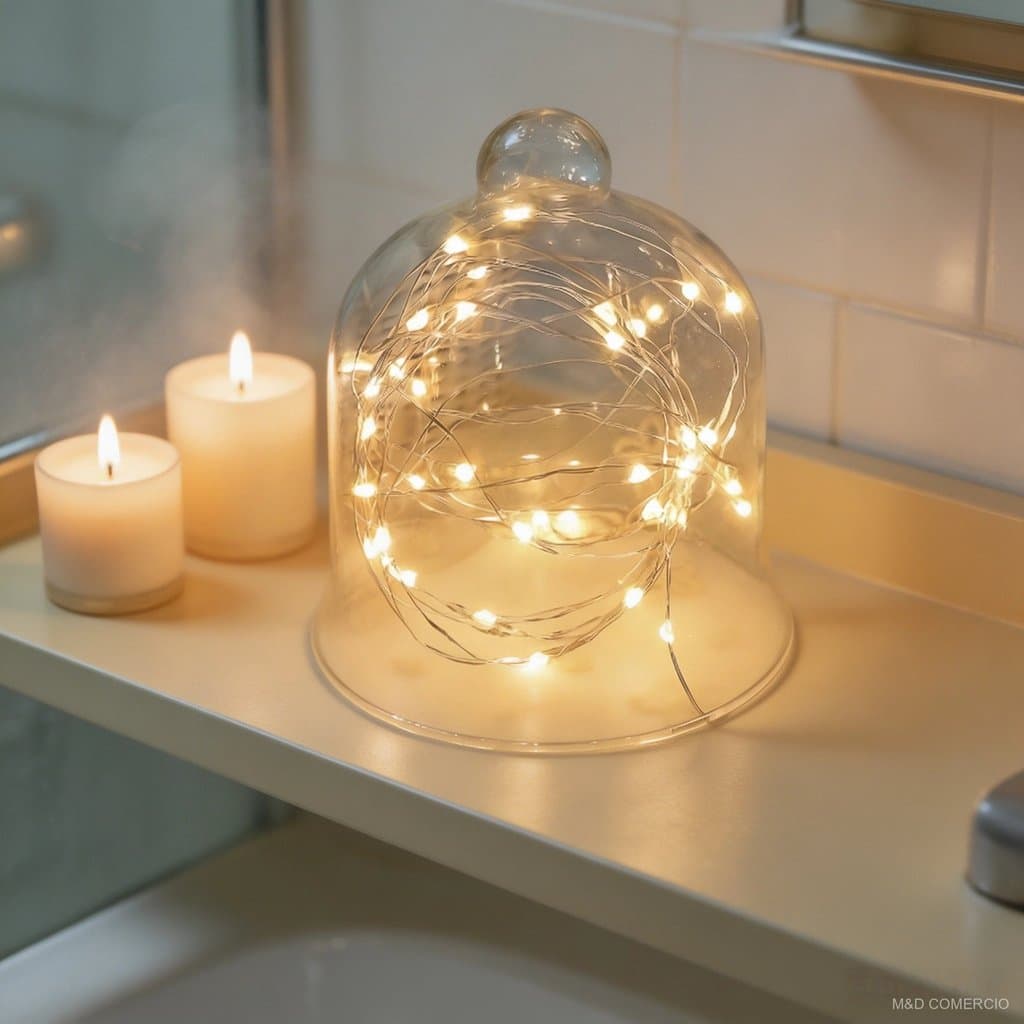 100 Pcs Luzes Decorativas Branco Quente A Bateria Manutencao Simples E Aplicacao Universal Clima Agradavel E Duravel