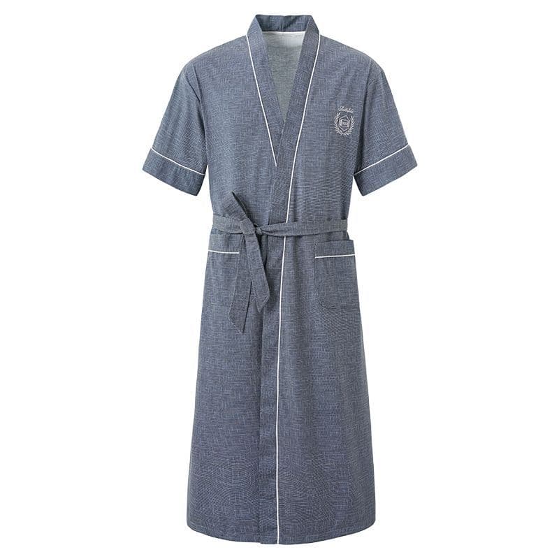 ❤ Camisola masculina Yukata puro algodão de manga curta 2023 meados de comprimento céu roupão de algodão quimono vestir