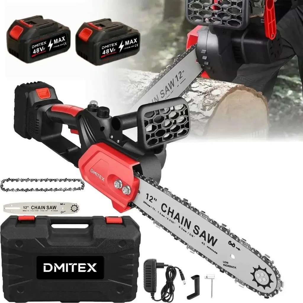 Moto Serra Elétrica 1200W 12 Polegadas Com 2 Baterias 48V Completa Super Forte