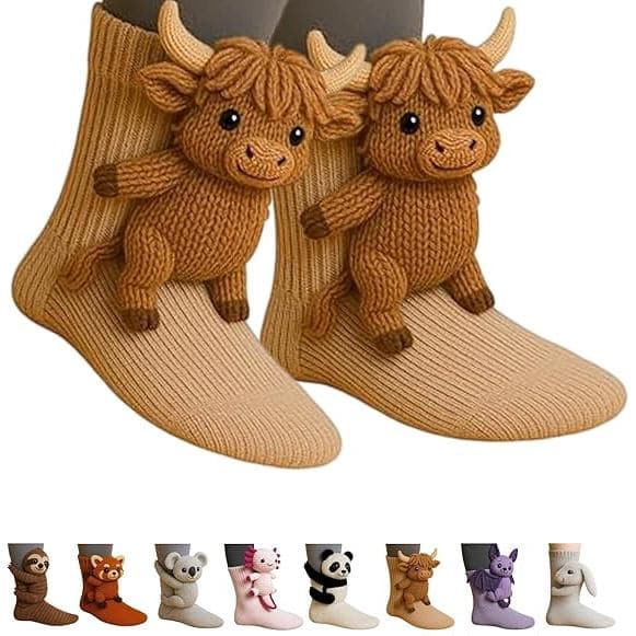 Meias de animais tricotadas 3D mais vendidas