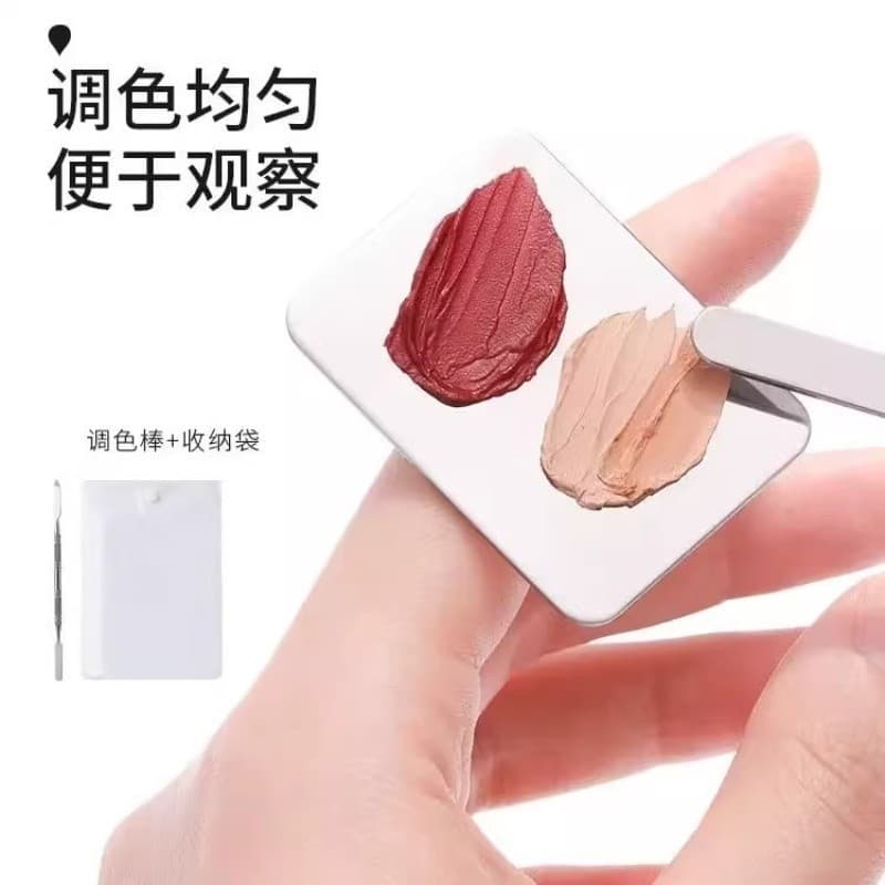 Mini base líquida paleta de cores de aço inoxidável placa de anel de armazenamento líquido fácil de limpar pincel de maq