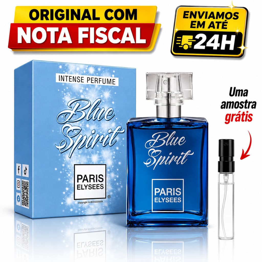 Perfume Blue Spirit Paris Elysees 100ml + 1 Amostra
