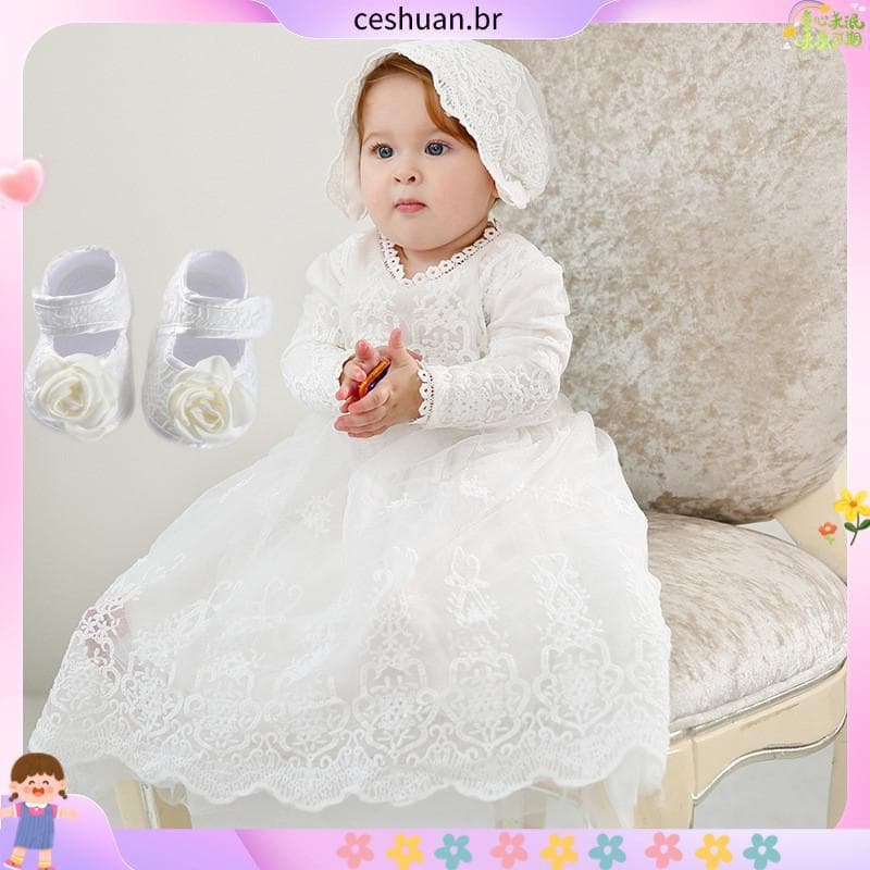 Batizado Branco Dr ess Para Menina