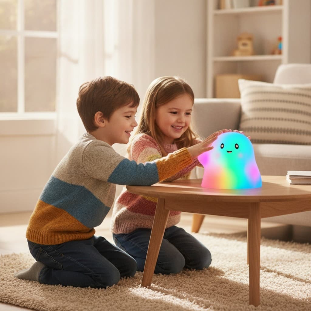 Fantasma Luz Noturna De Silicone Com Controle De Toque , Lâmpada Regulável De Cabeceira Temporizador , Brilho Suave Para