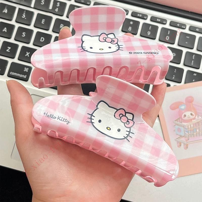 [Firefly] Presilha de Cabelo Kawaii Hello Kitty, Presilha de Tubarão de Anime, Presilhas de Acrílico Fofas para Meninas