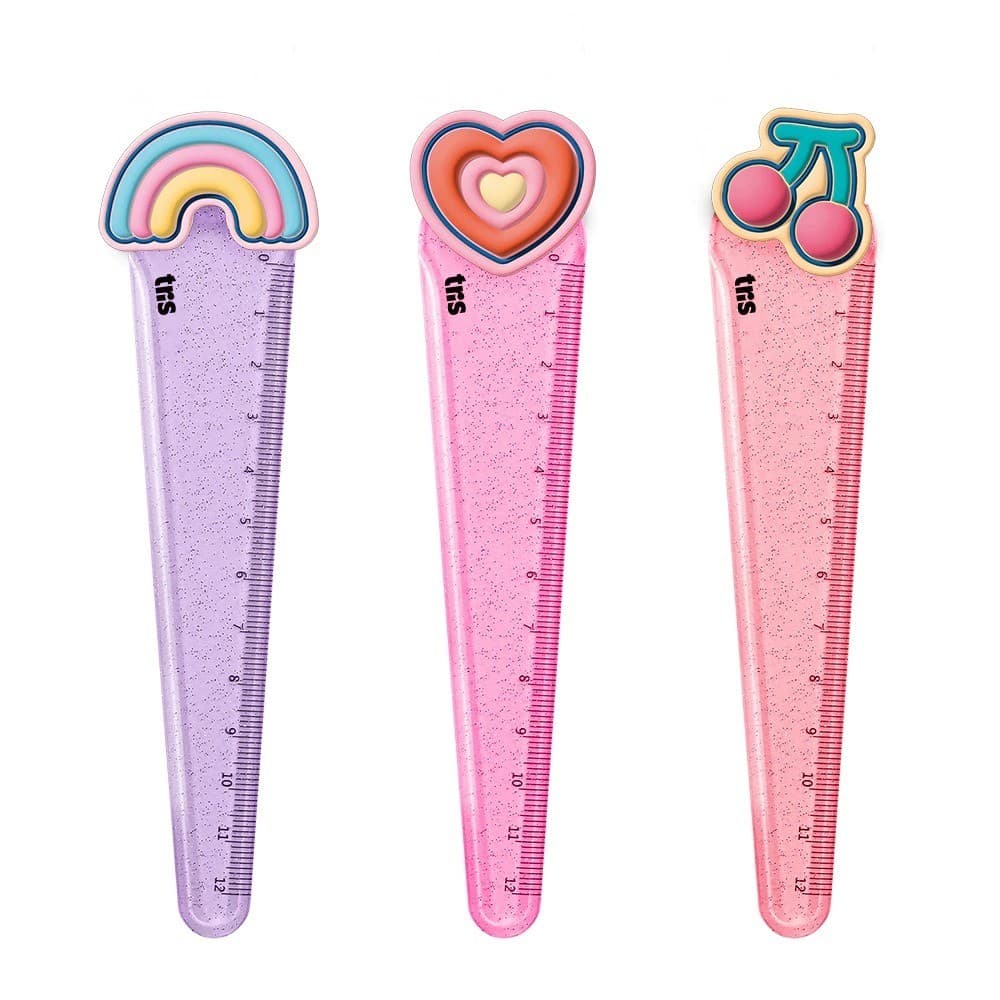 Régua Plástica Fofa Twinkle Holic Charm 12cm Tris Papelaria Fofa