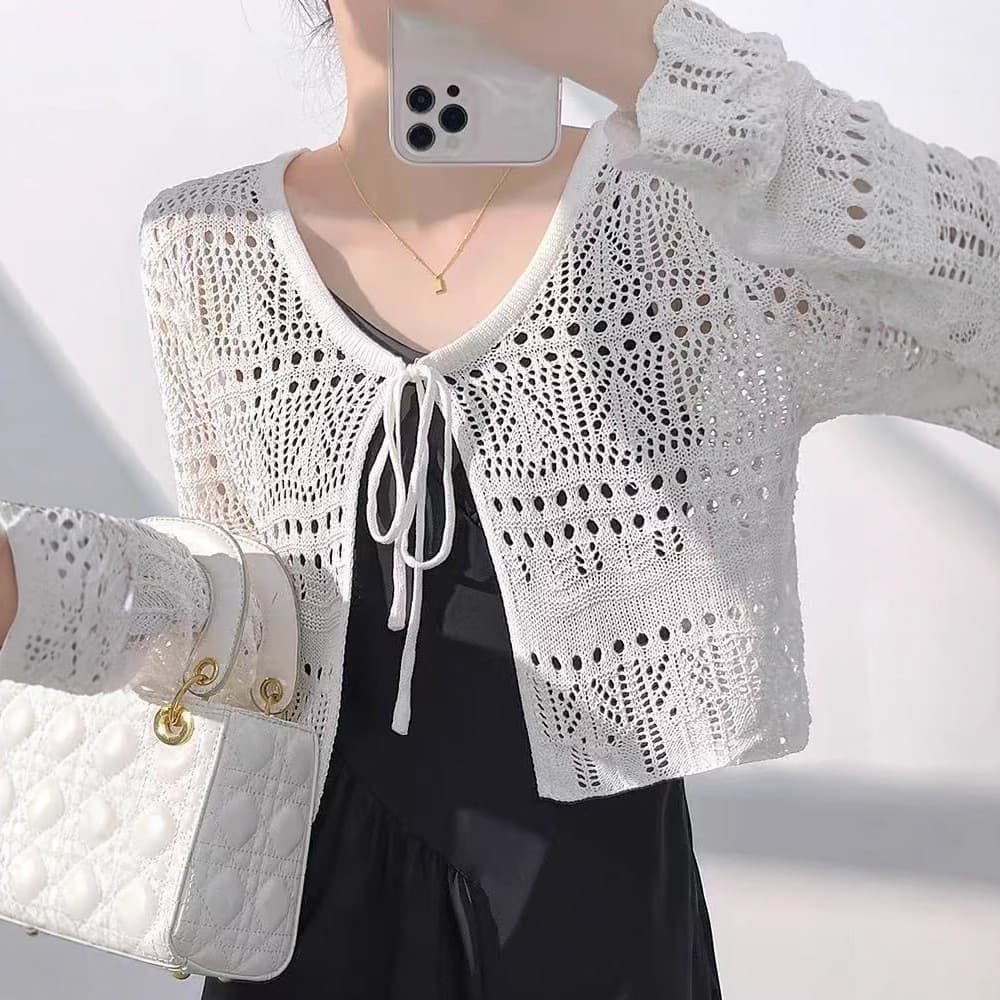 Top feminino oco crochê malhas fresco fino rendas mais magro olhar redução de idade blusa curta