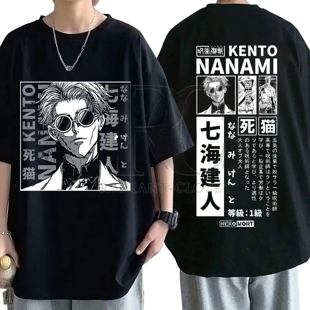 Camiseta Básica Anime Jujutsu Kento Camisa 100% Algodão Streetwear Temos Plus Size Lançamento - Envio Rápido