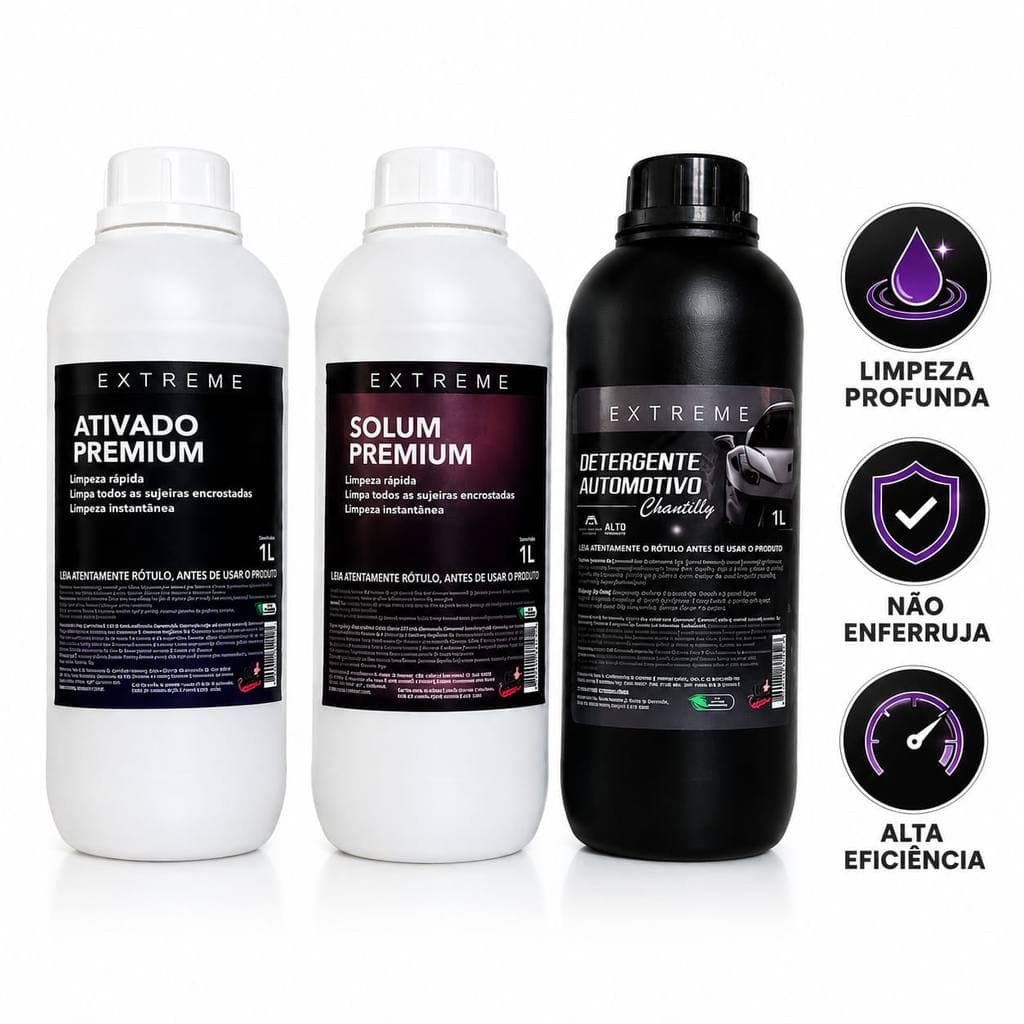 Kit Extreme Concentrado Limpeza Pesada Estética Automotiva Profissional lavagem de rodas Motores Chassis removedor graxa