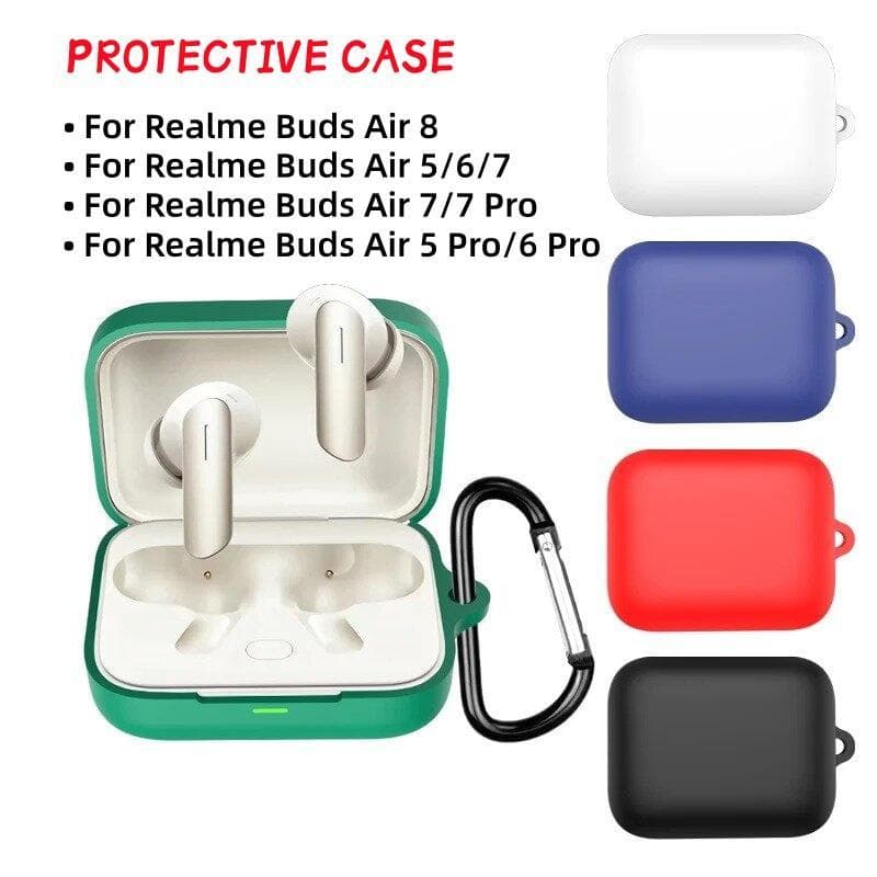 Para Realme Buds Ar 8 7 6 5 Caso Silicone Antiderrapante Proteger Fones De Ouvido Bluetooth Capa 5 Pro 6Pro Fundas Coque