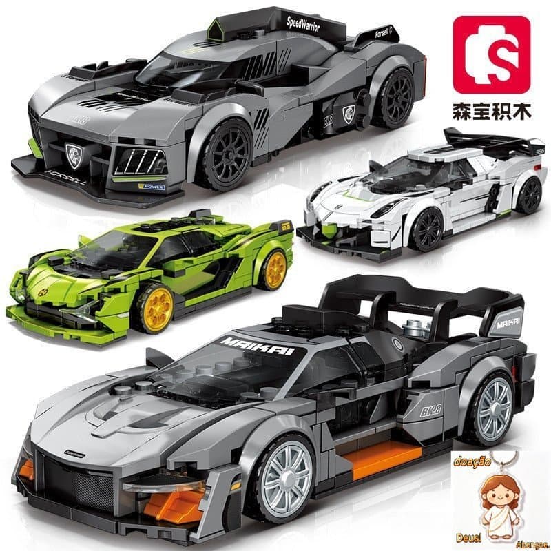 Blocos de construção compatíveis Lego modelo carro esportivo crianças montagem educacional carro esportivo Lambor