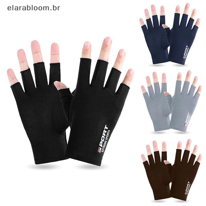 Anti-UV Masculino Feminino Luvas De Pesca Antiderrapante Primavera Verão Gelo Fresco Respirável Ciclismo Esportivas
