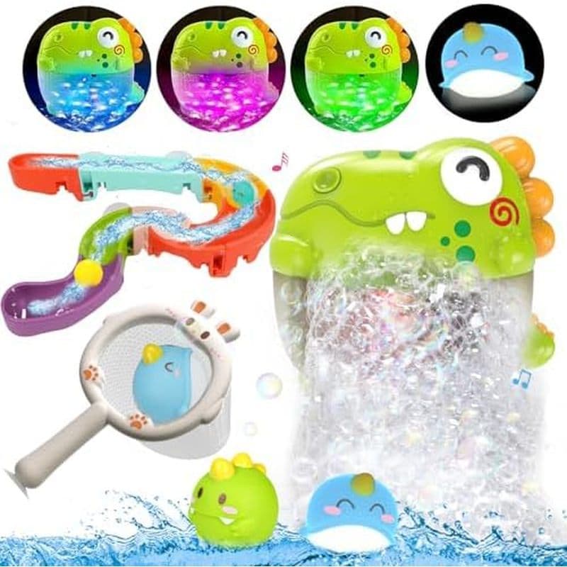 Brinquedos De Banho De Dinossauro Iluminados Para Crianças De 3 A 5 Anos , Máquina De Bolhas Com Música , Fabricante Ban
