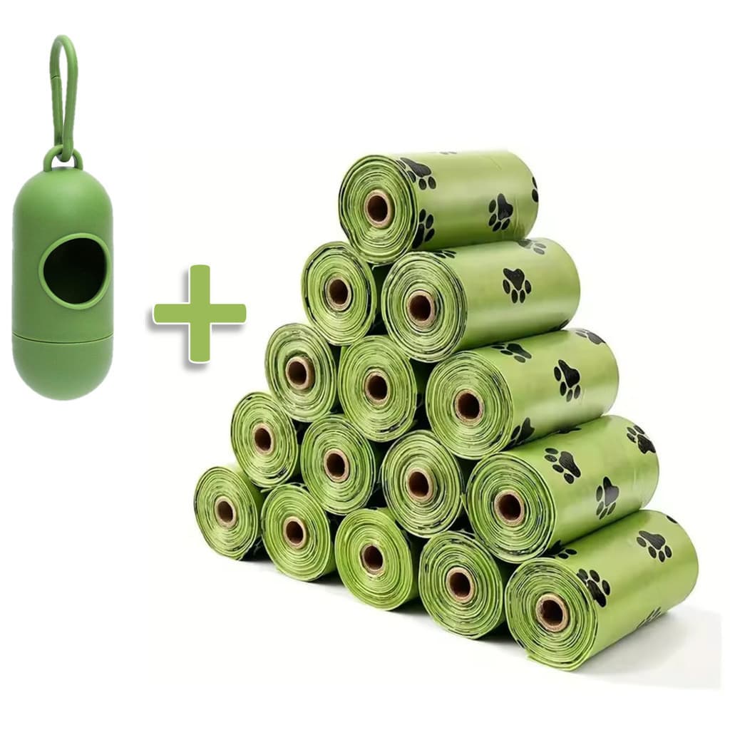 Kit de Suporte para Sacos de Lixo + 15 Rolos de Dispensador de Coletor de Resíduos de Animais de Estimação CCXZ