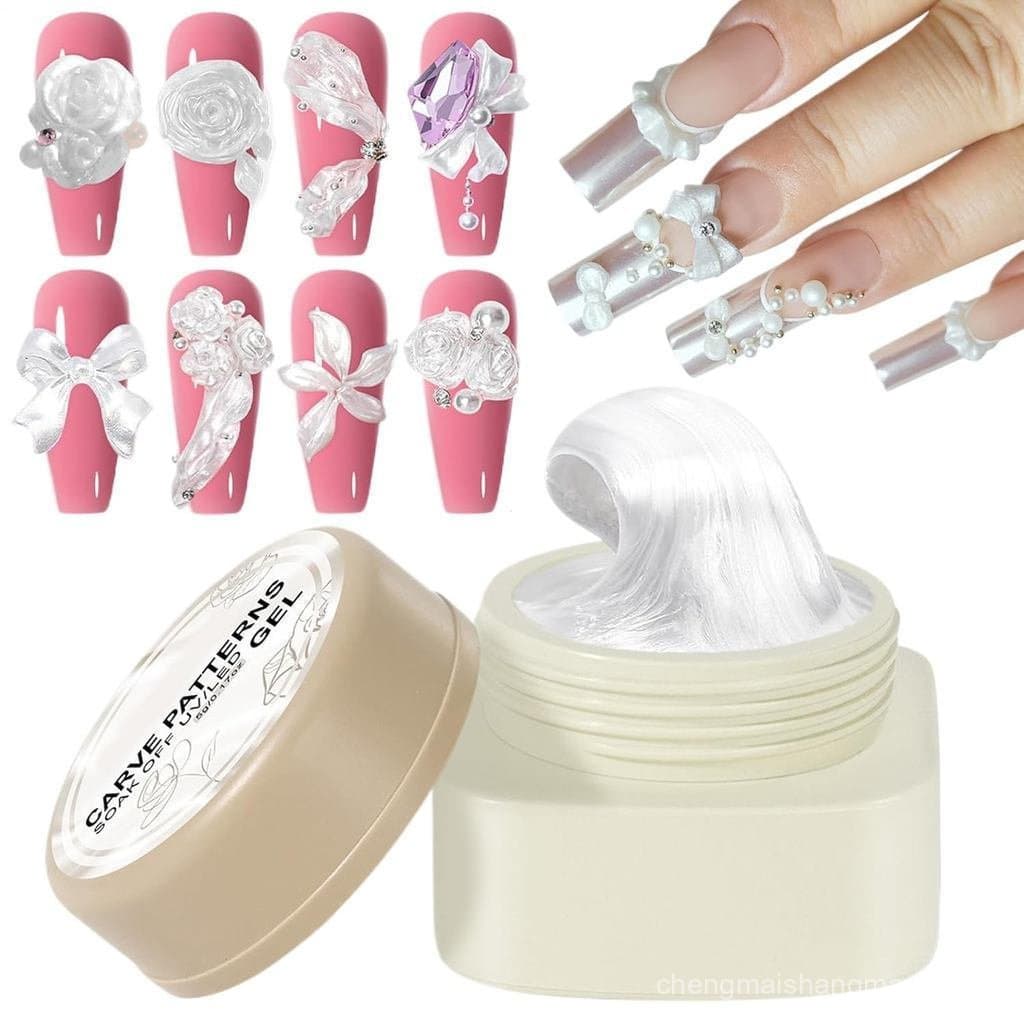 Gel de Modelagem 3D - Gel Branco para Design Preciso de Unhas |                   5g de secagem rápida e não pegajoso |