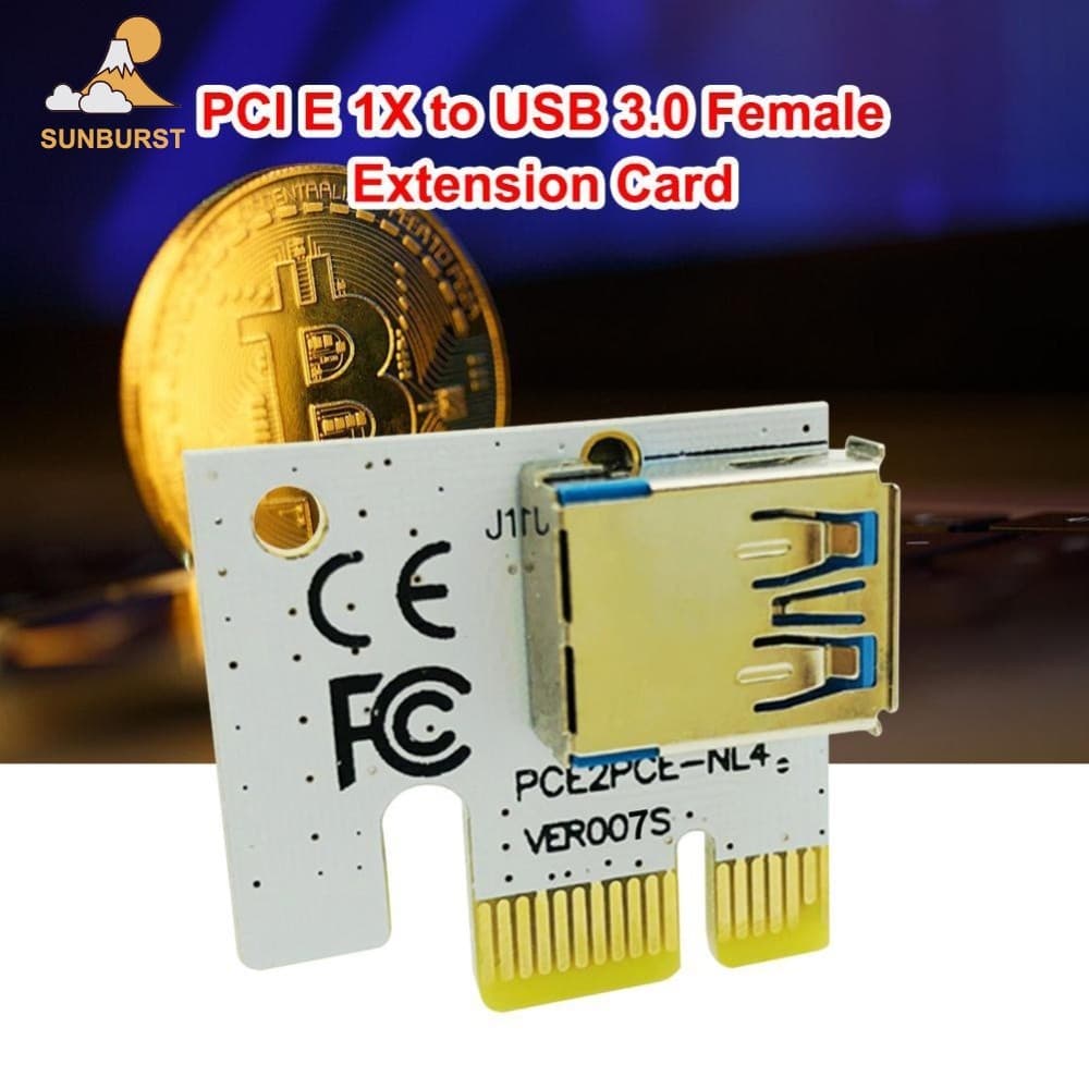 [Sunburst1 . br] Adaptador Pro PCI Express-E 1X A 16X Placa Extensora De Gráfica Para Acessórios De Minerador BTC