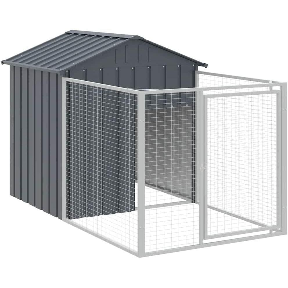 vidaXL Casinha para Cães, Casinha para Cães com Porta e Teto, Casinha para Animais de Estimação, Gaiola de Jardim, Aço G