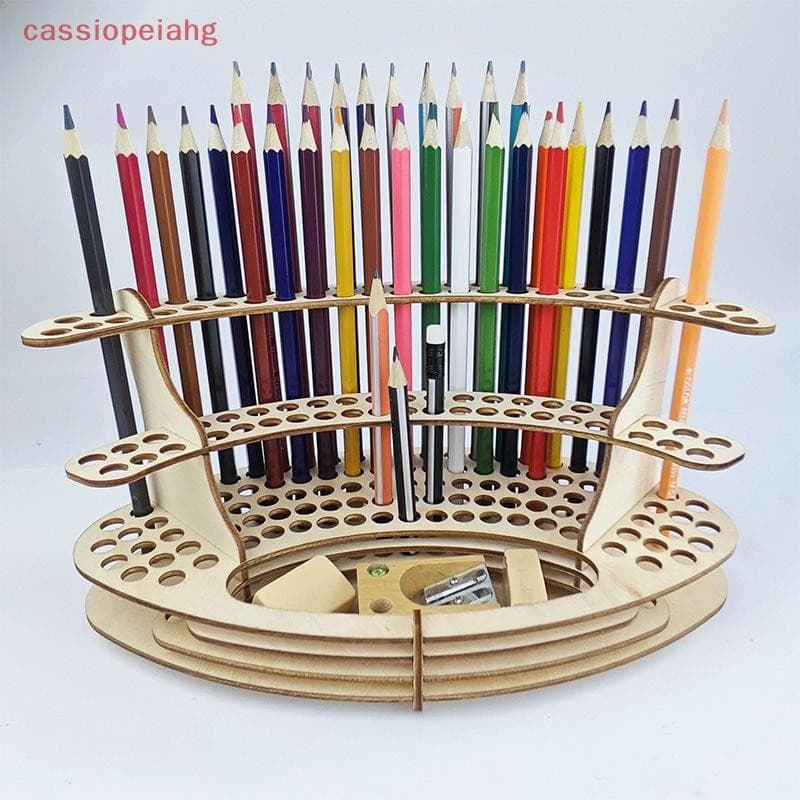 (cassiopeiahg) Suporte perfurado para pincéis, bandeja de armazenamento para mesa, pincel para aquarela, porta-lápis, no