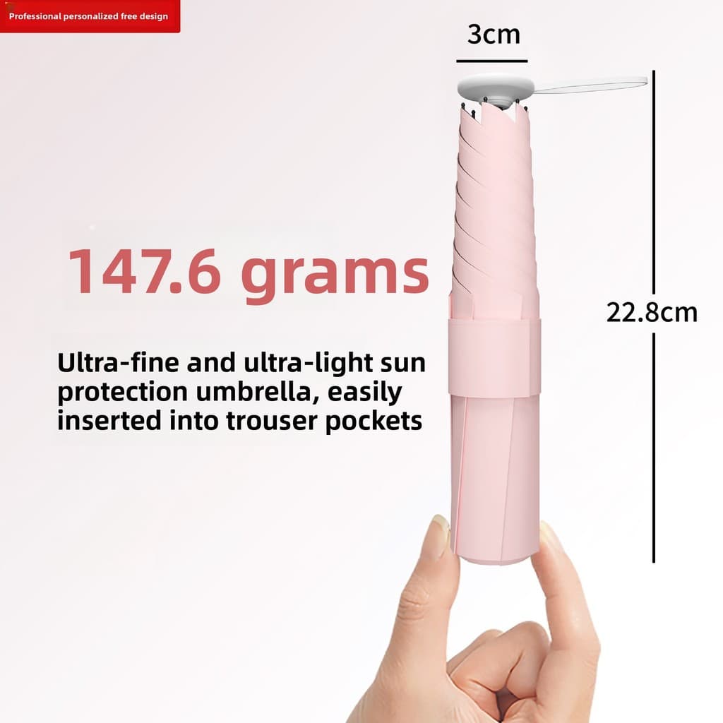 Mini guarda-sol ultraleve triplo Anti-ultravioleta 6 ossos chuva ou chuva dupla utilização