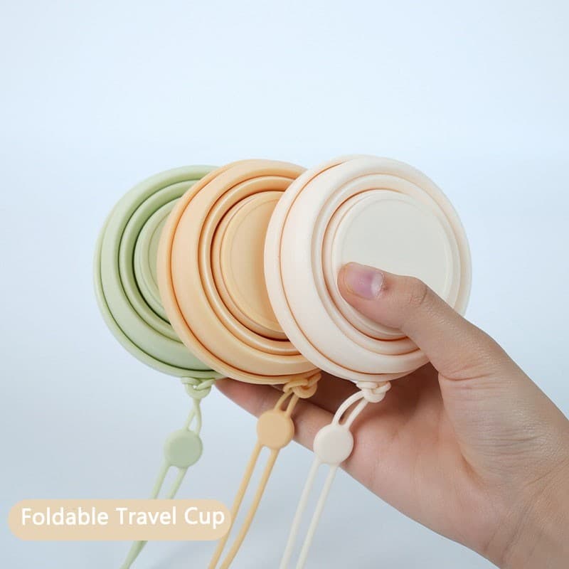Copo De Viagem Dobrável-Água Portátil De Qualidade Alimentar Para Acampamento , Caminhada Ao Ar Livre