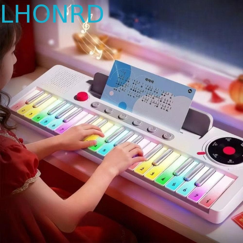 LHONRD Órgão Eletrônico Infantil , 22 Timbre 37 Teclas Brinquedo De Piano Música De Aprendizagem
