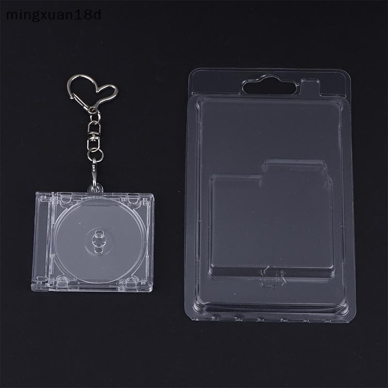 ming Mini CD Chaveiro Álbum Caso Plástico Transparente DVD Jewel Porta Disco Compacto [COD]