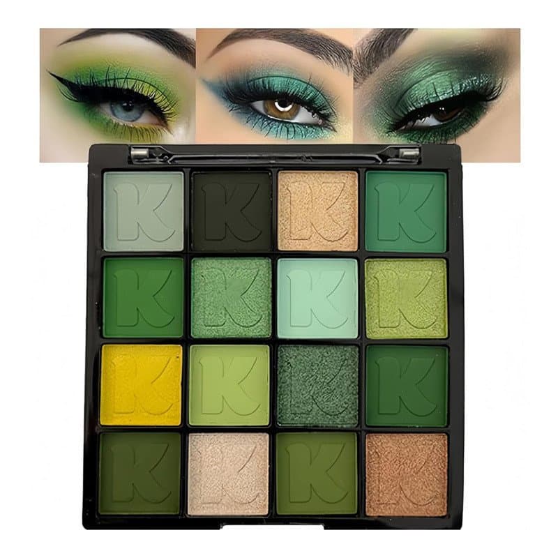 Paleta de Sombras Verde K'APEINE, Paleta de Sombras Matte e Brilhantes, Paleta de Maquiagem para Olhos de Alta Pigmentaç
