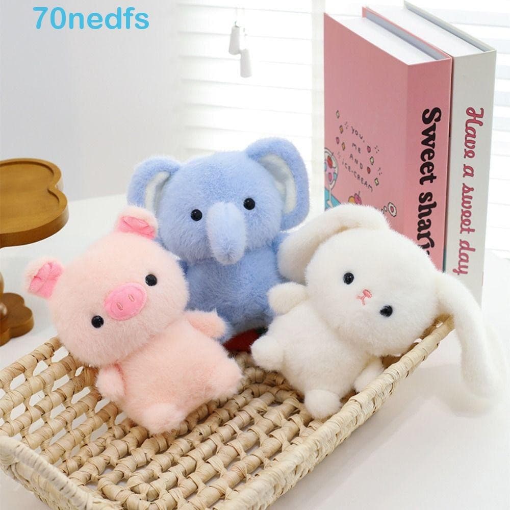 NEDFS Boneca De Pelúcia De Elefante , Brinquedo Urso Pequeno De Desenho Animado De Coelho Branco , Esquilo Animal Fofo D