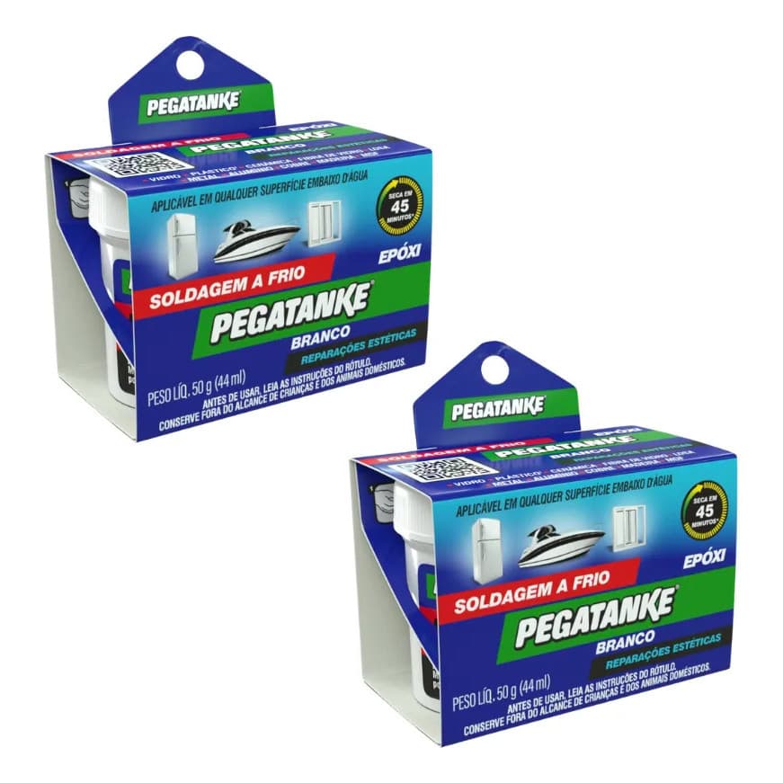 Cola Epoxi Solda Pegatanke 250°c Branco Suporta 200kg 2 Un