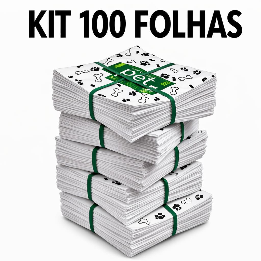 Jornal para Pet 62x58 cm Kit 100 Folhas Tapete Higiênico Pet Absorvente