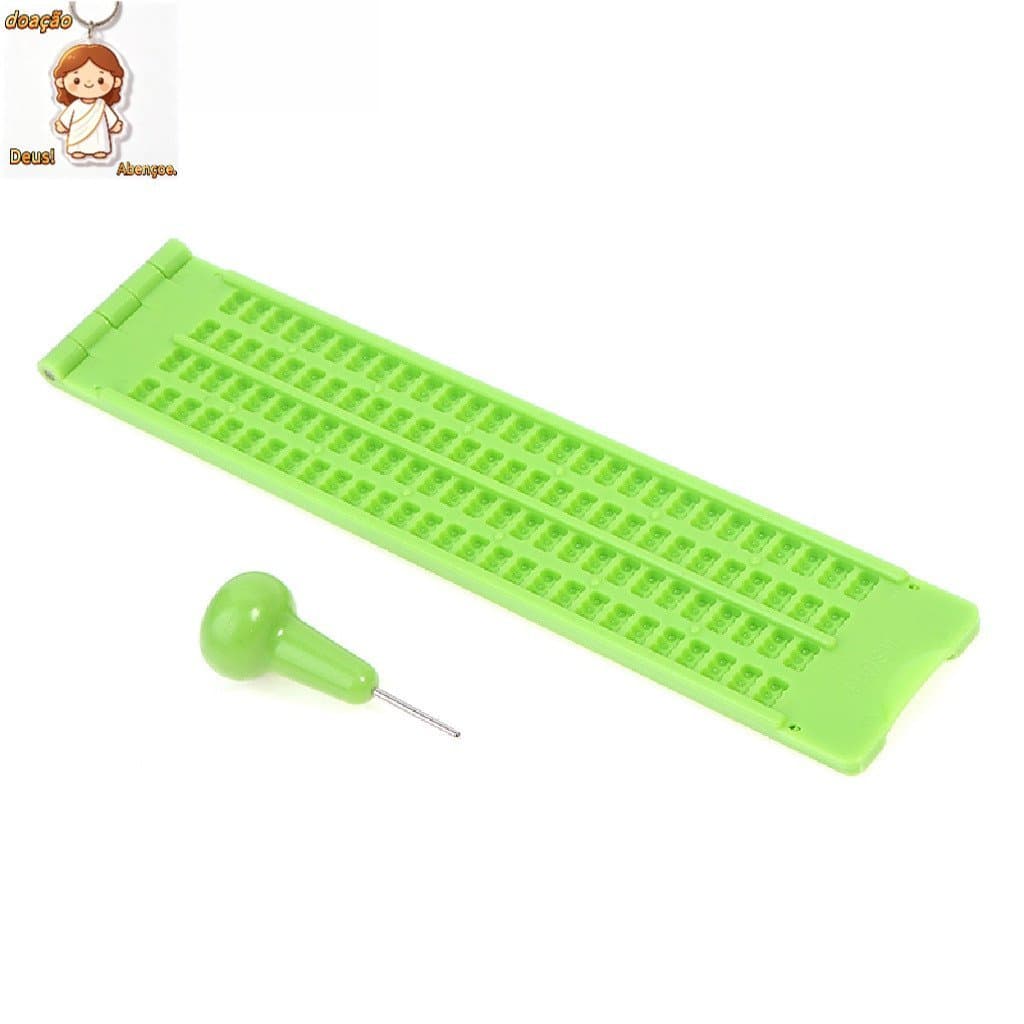 Lovegoshopping Plastic Braille Wrig Slate School Portátil Prática Com Stylus ping
