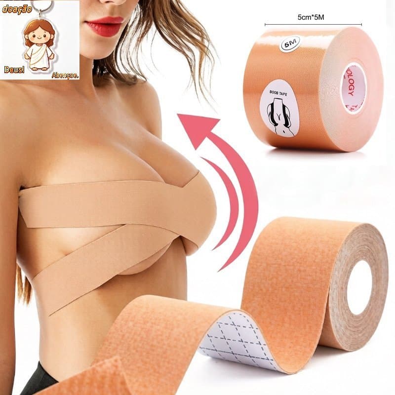 Sutiã Adesivo Fita Boob Taype levanta Seios BooB Up Invisível
