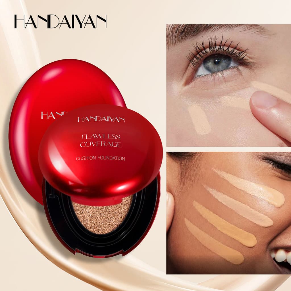 Almofada de ar base líquida 5 cores Oval concha vermelha handaiyan corretivo Natural transparente reparação base líquida
