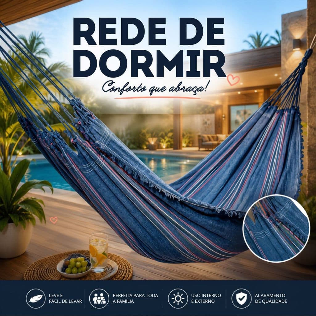 Rede de Dormir Solteiro 3m Algodão Cinza Resistente Confortável  - Conforto para Casa e Varanda