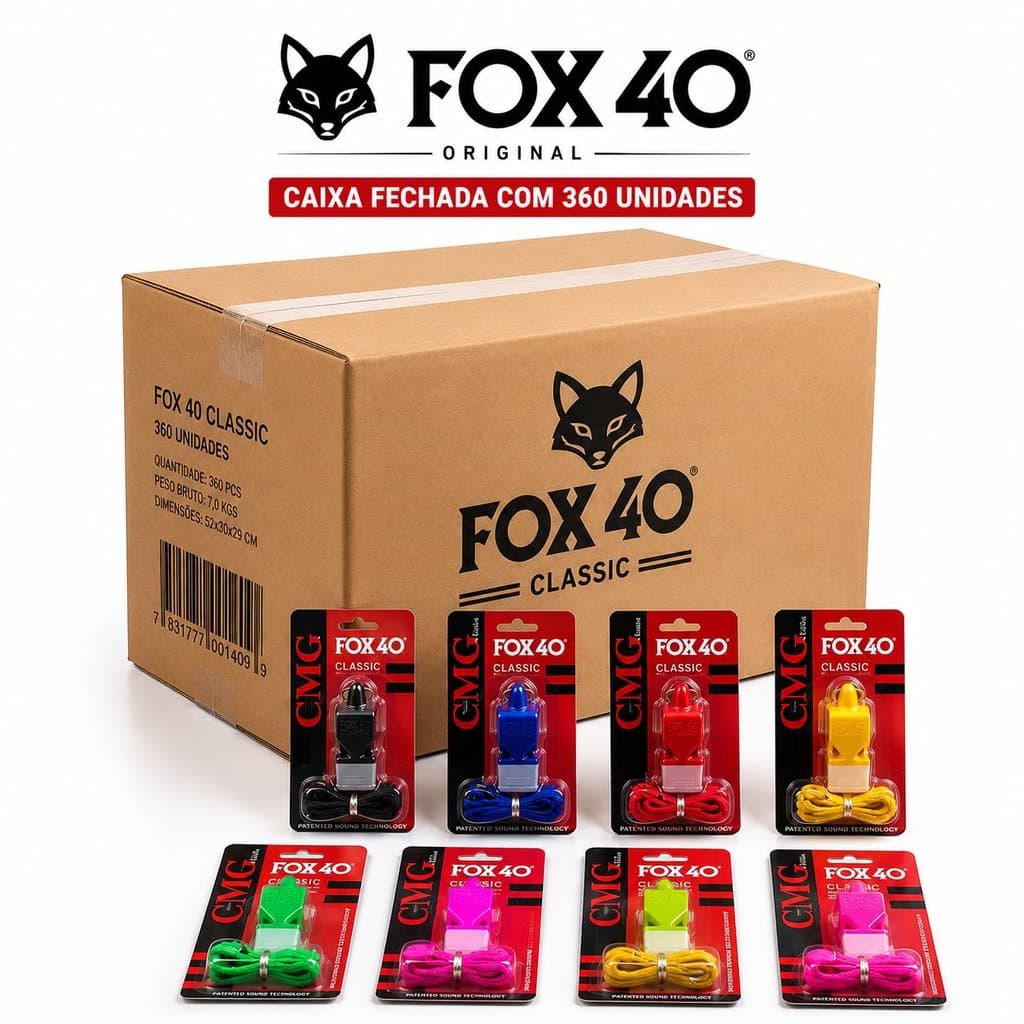 Caixa Fechada 360 Apitos FOX 40 Classic Original CMG Atacado Revenda