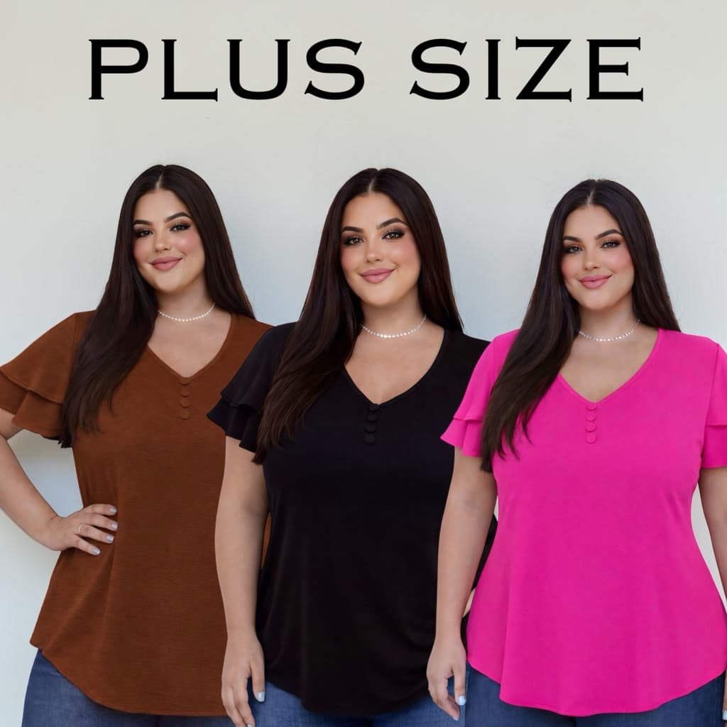Blusa Plus Size Feminina Manga Curta Solta Duna Elegante 44 46 48 50 52 54