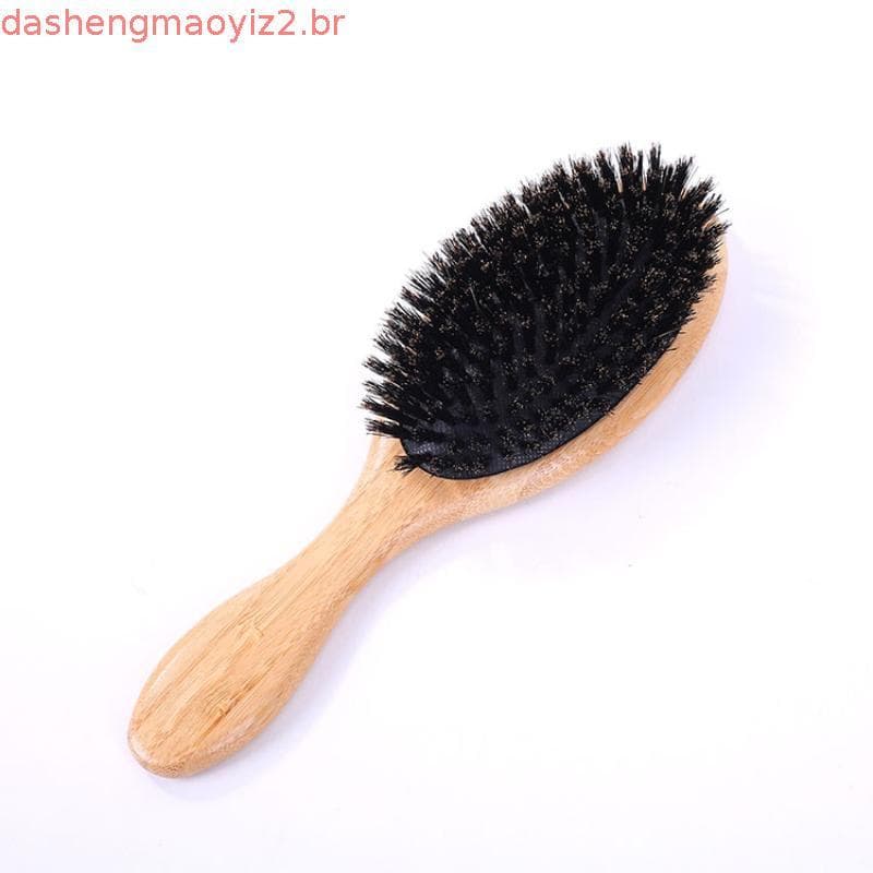 Escova De Cabelo Com Cerdas De Javali-100 % Macia De Para Mulheres , Homens , Crianças , Restaura Brilho E Fino-Madeira