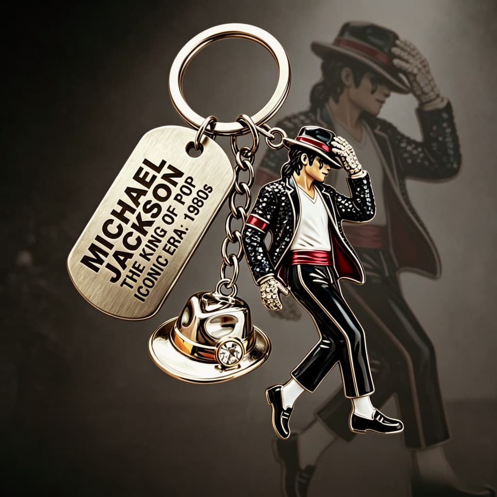 2026 Chaveiro Michael Jackson , Clássico Com Pingente De Rei Da Dança De Cantor De Moda , Presente Criativo Para Homens