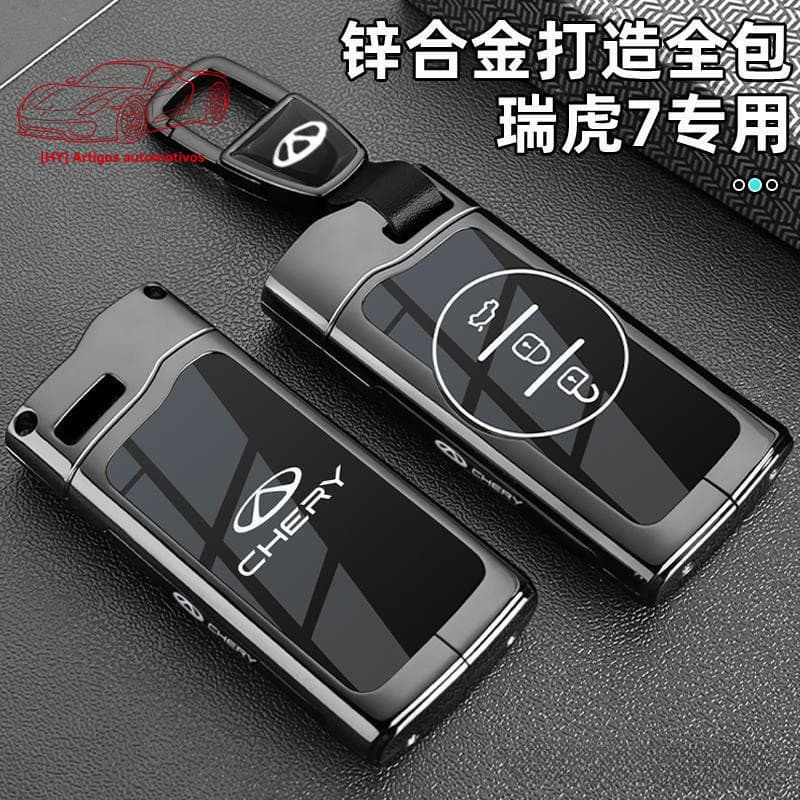 Capa para Chave para Chery Nova 2024, Chery Tiggo 7 23, Tiggo 7 Versão Premium Luxo com Fivela de Metal Especial FHJR FD