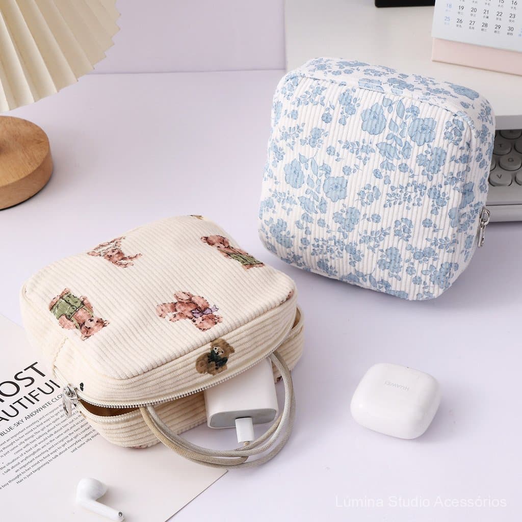 Nova Bolsa de Armazenamento de Absorventes Higiênicos em Corduroy, Grande Capacidade, Alto Valor Estético, Bolsa Menstru
