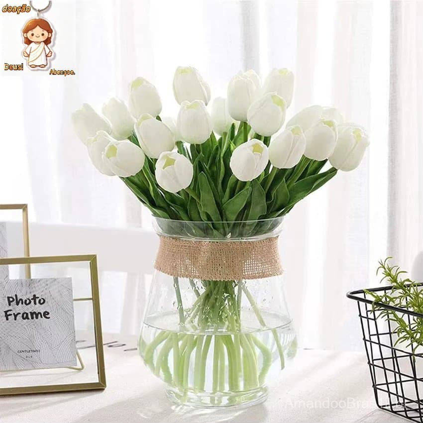 10PCS Tulipa Artificial Flor De Toque Real Bouquet Falsas Flores Para Decoração De Casamento Jardim Doméstico DIY